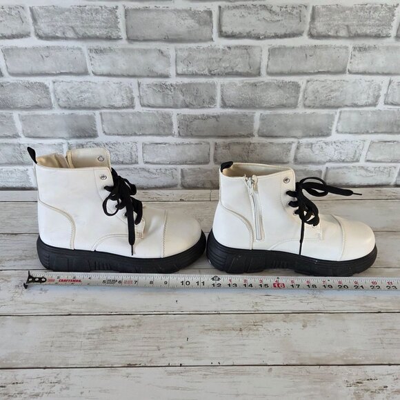 Koi Footwear Mens KOI AC1 White Boots With Black Soles & Laces main image 5